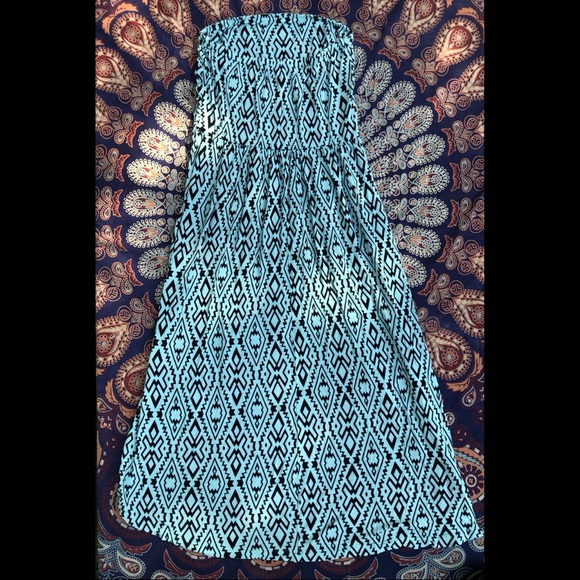 Iris Los Angeles Tube Top Turquoise Dress Size Large - Picture 5 of 6